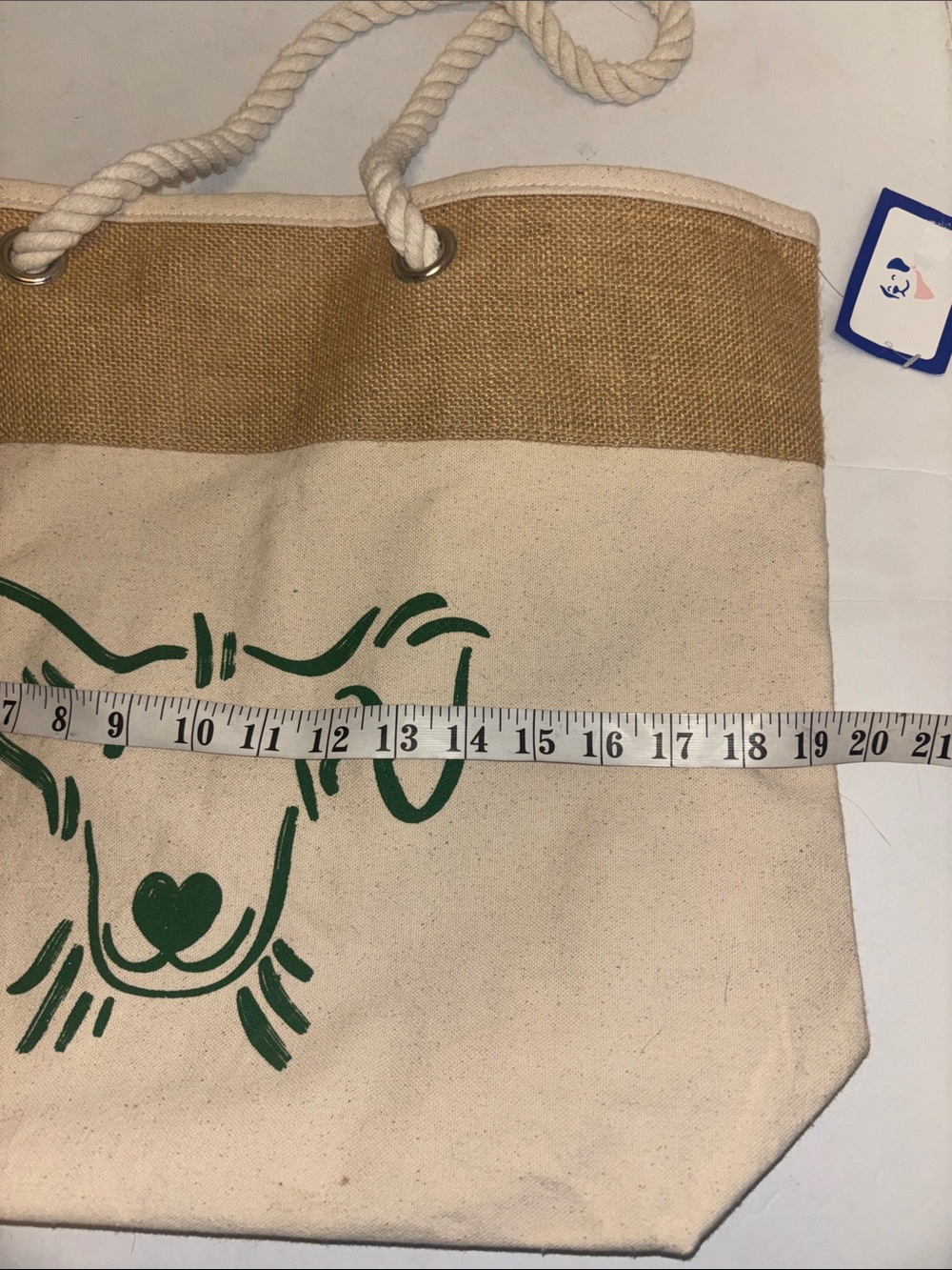 TELL YOUR DOG I SAY HELLO…DOG BRAND..BEACH TOTE..ANYTHING TOTE..JUTE AND COTTON. - Picture 13 of 16